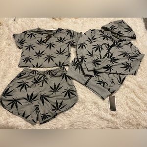 BNWT -3 Piece ‘marajuana’ Shorts Outfit